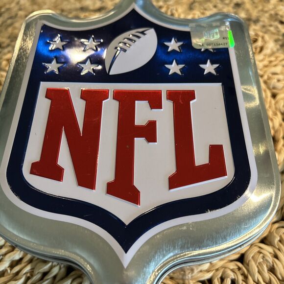 ***FREE W/PURCHASE Official‎ NFL Metal Storage Tin American and National Leagues - Picture 1 of 7